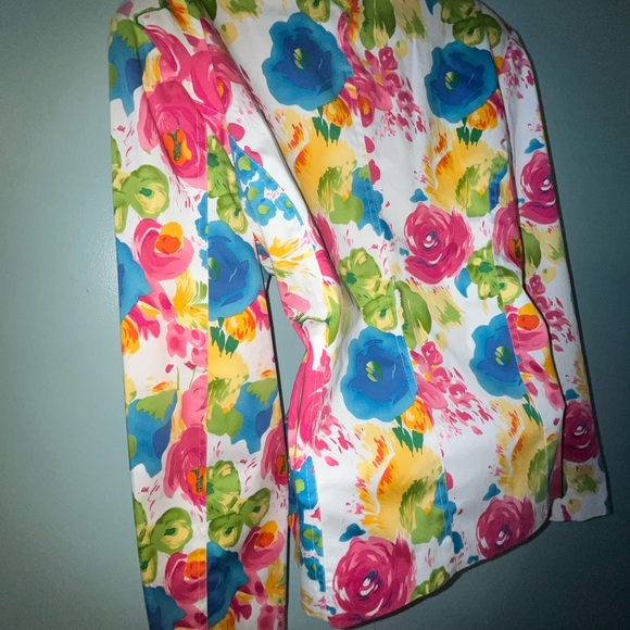 NWT Sag Harbor Jacket Size 14 Bright Multi Color Floral - Picture 9 of 16